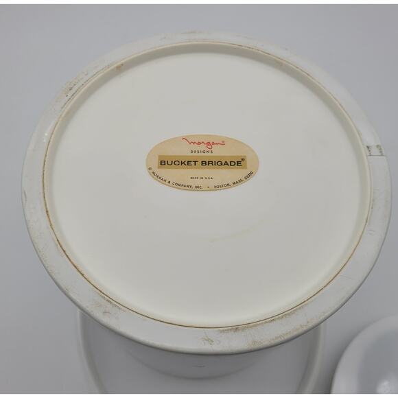 Vintage Morgan 9" Vinyl Bucket Brigade 19th Golf Hole Ice Bucket w/ Handle USA - Picture 13 of 16